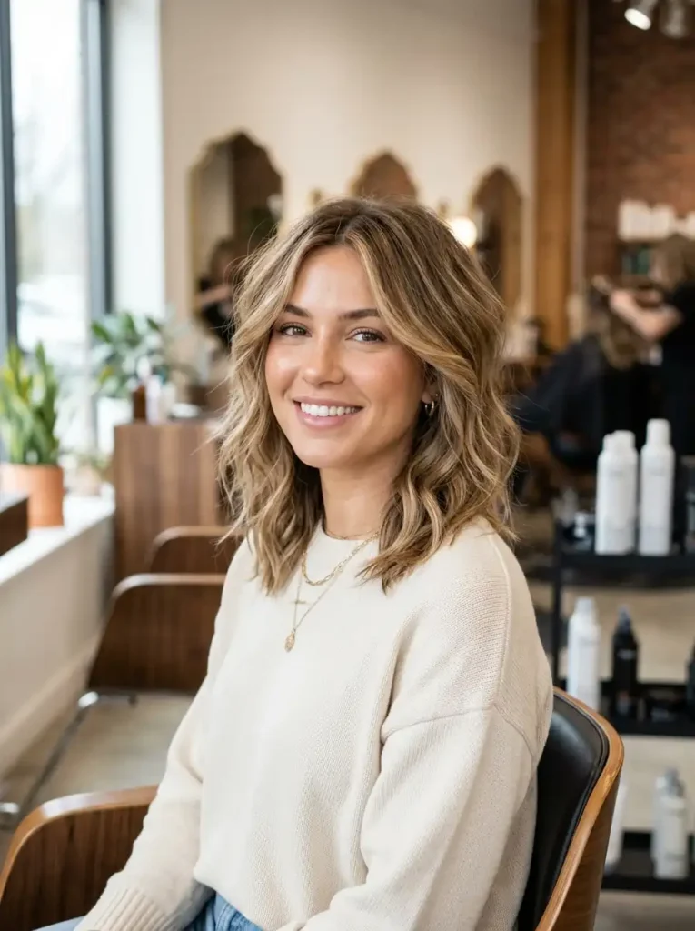 Choppy layered hairstyle with soft texture