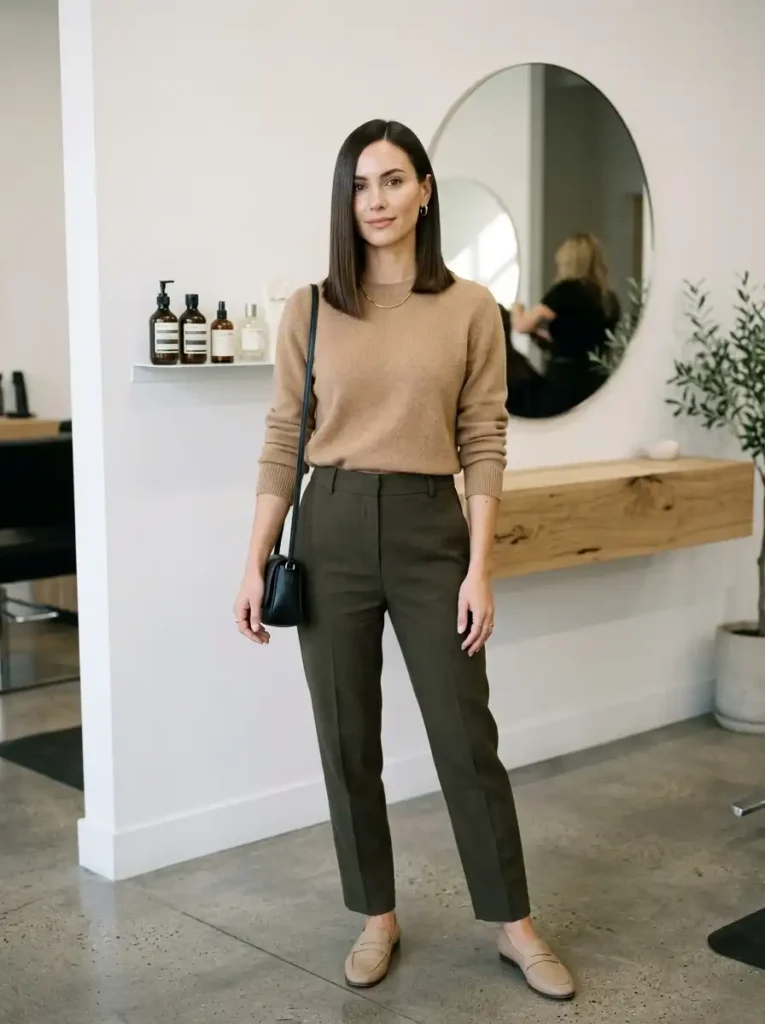 Blunt collarbone haircut with straight hair