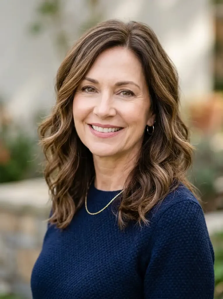 Shoulder length layered hairstyle for women over 50