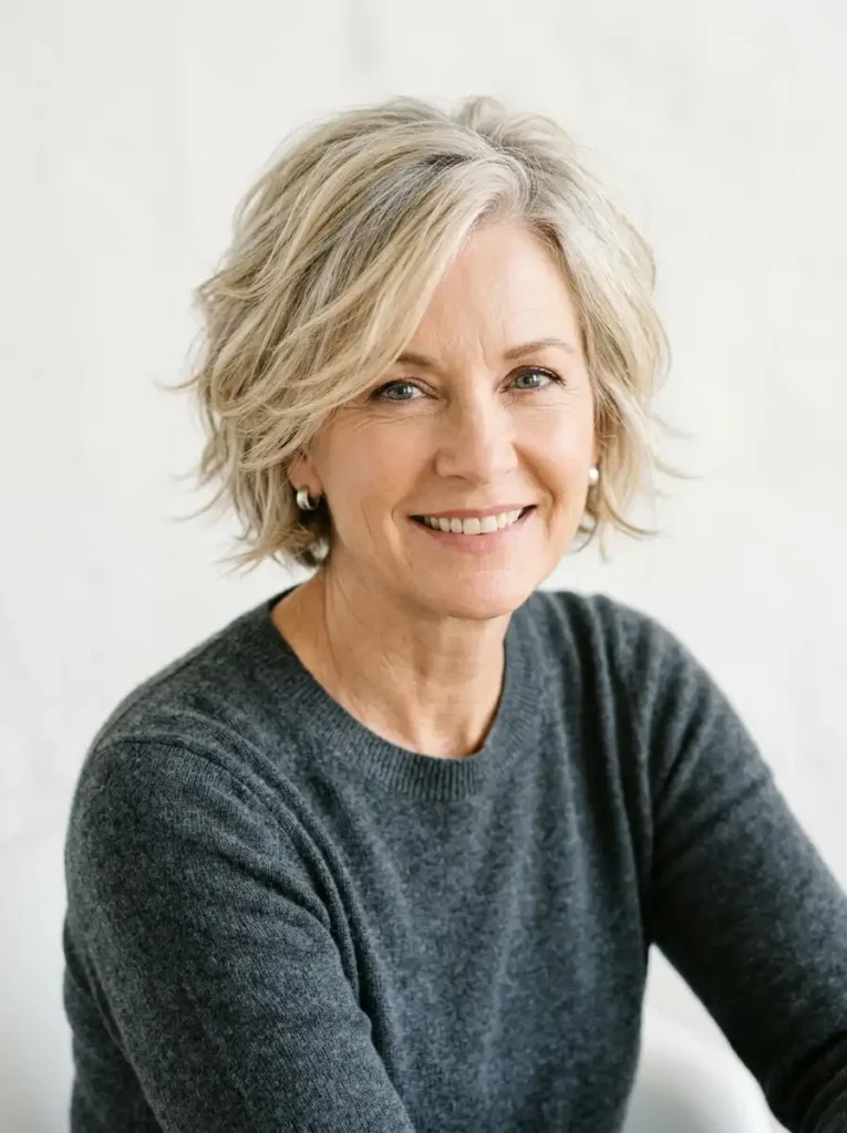 Short layered haircut for mature women