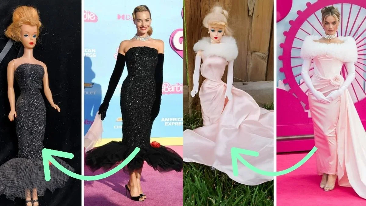 Margot Robbie Paid Homage to Iconic Barbie Dresses on the Red