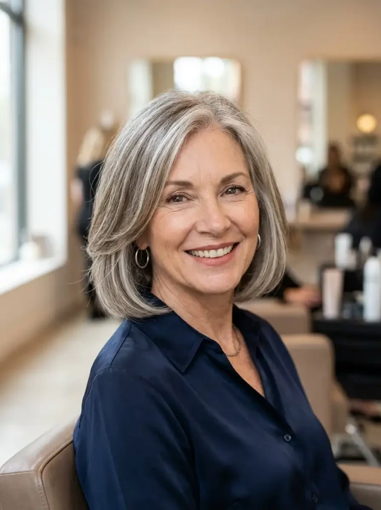 Natural gray blending hair color for women