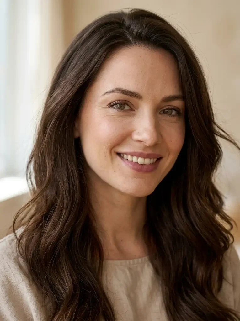Chocolate brown natural hair color for a glossy brunette look