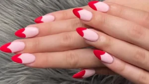 Red and pink nail polish