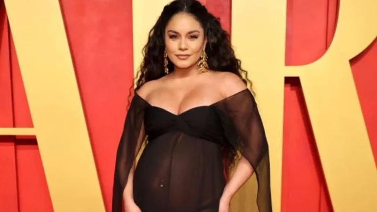 Vanessa Hudgens Radiates as She Unveils Baby Bump in Transparent Maternity Dress
