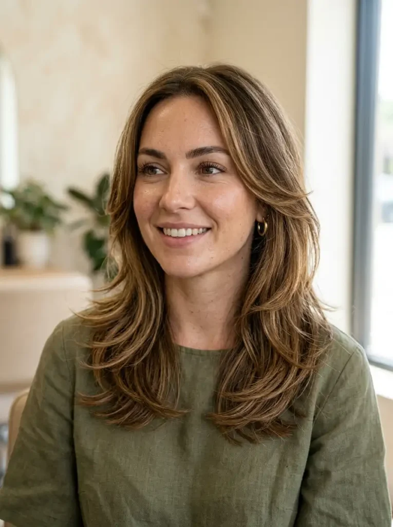 Medium butterfly layers for shoulder length hair