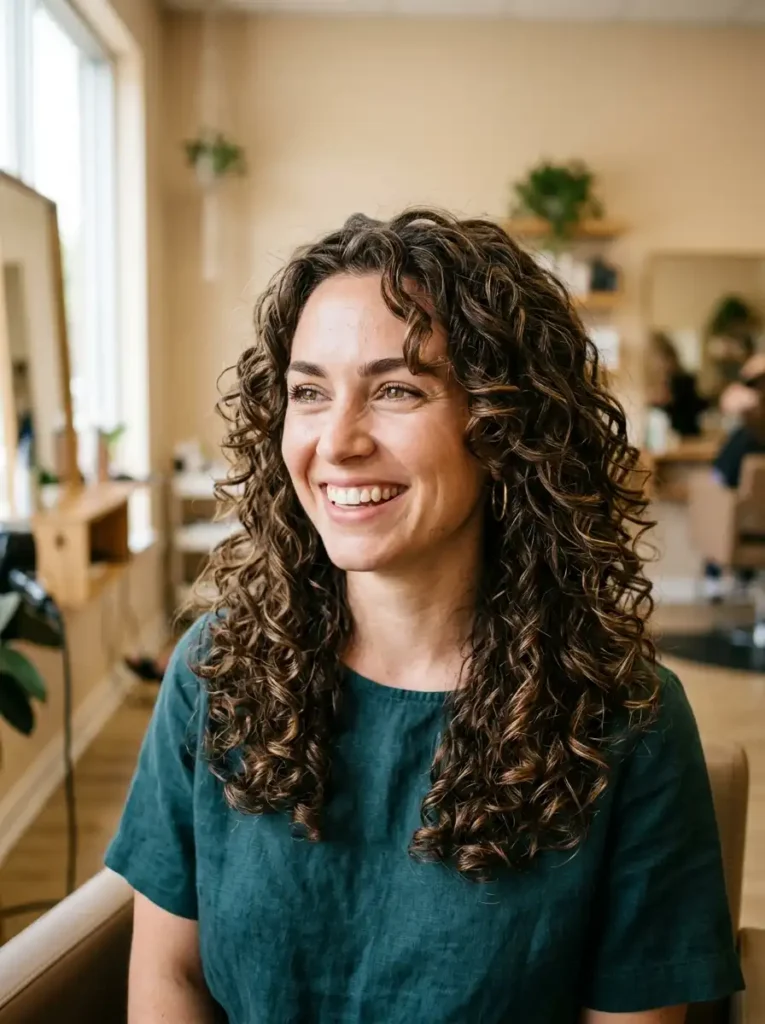 Butterfly layers for curly hair