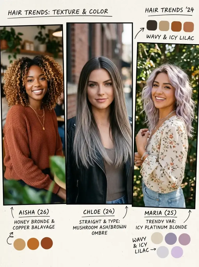 Hair color trends for different hair types
