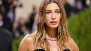 Hailey Bieber Debuted Long, Chocolatey-Brown Hair at the 2024 Super Bowl