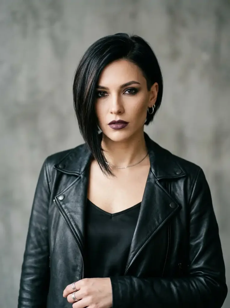 Asymmetrical bob short hair cut — edgy and modern style 2026

