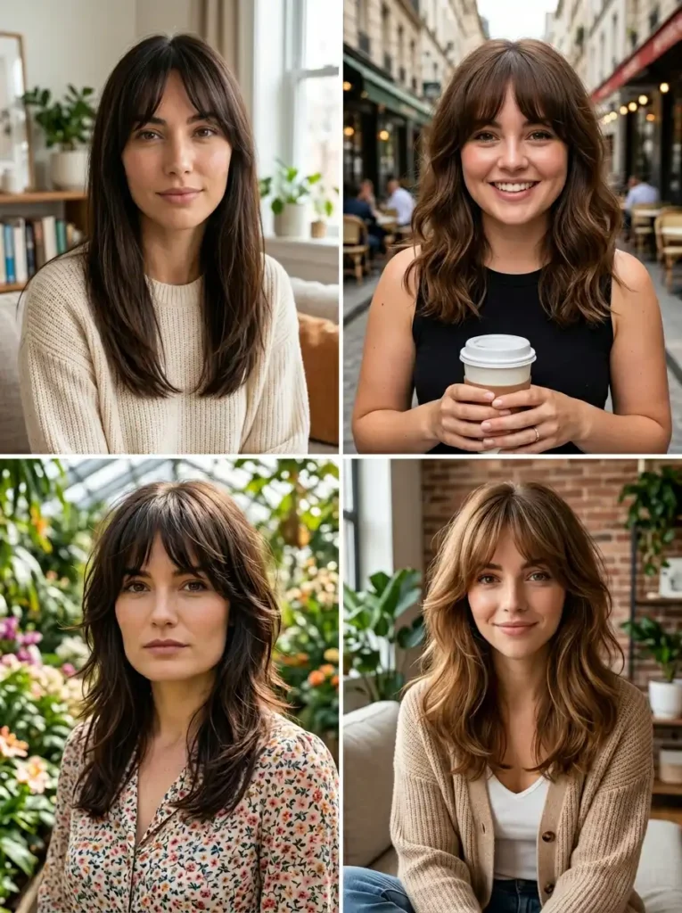 Curtain bangs ideas for different face shapes