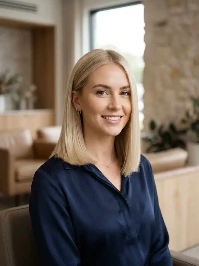 Blunt collarbone bob on fine hair demonstrating how single-length cuts create density