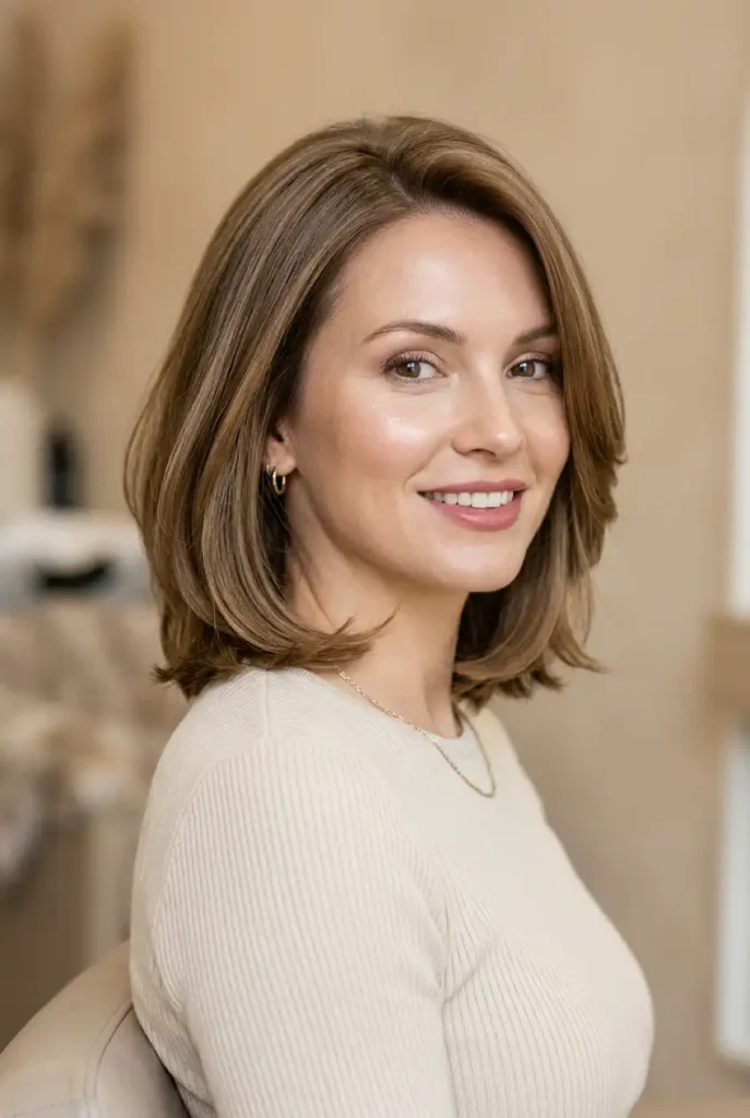 Layered bob for fine hair with soft volume