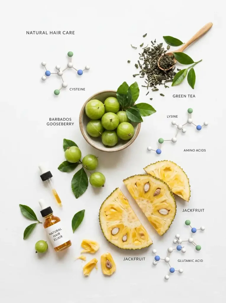 Replenicore-5 key ingredients in Fenty Hair including Barbados gooseberry and green tea extract
