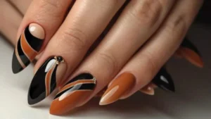 10 Stylish and Subdued Black and Brown Nail Designs