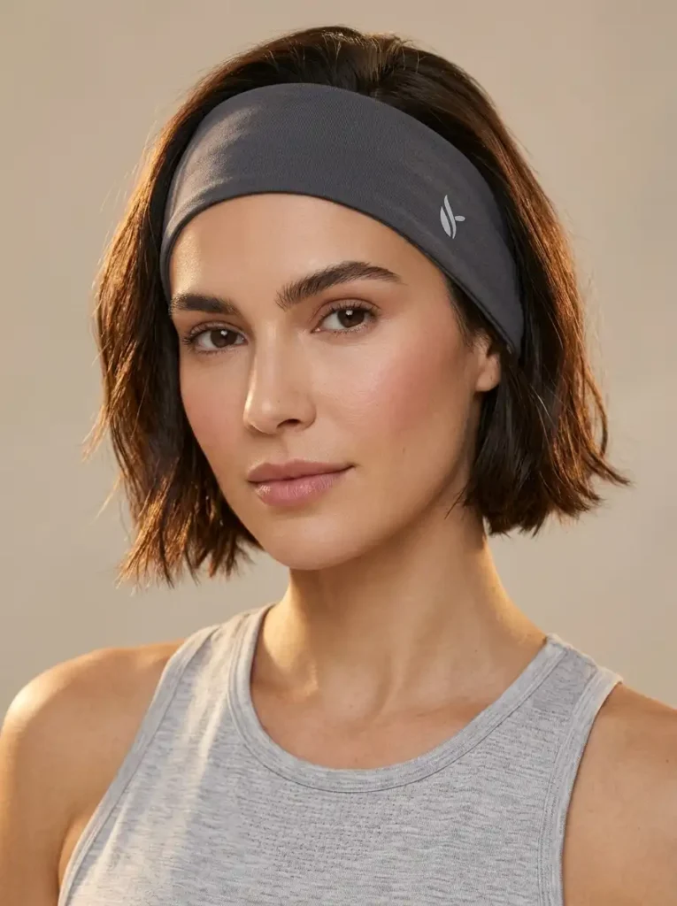Short softball hairstyles with athletic headbands
