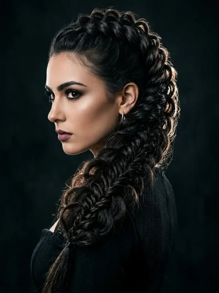 Intricate dragon braid softball hairstyles for long hair