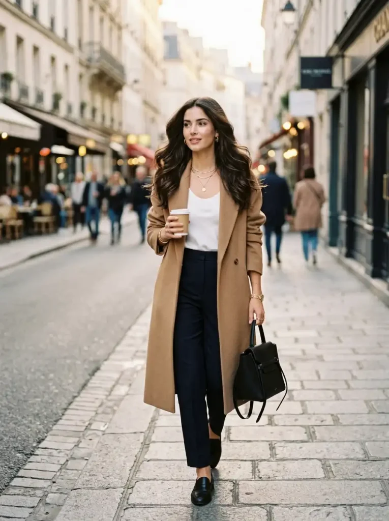 Celebrity-inspired long dark hair with soft glossy waves