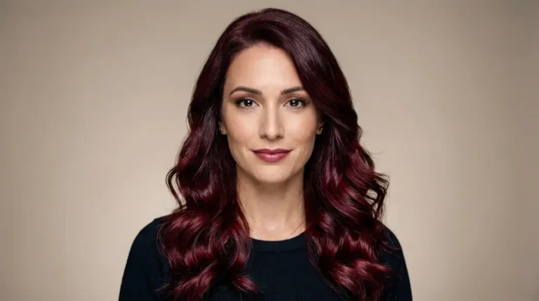 dark red hair ideas with glossy burgundy waves