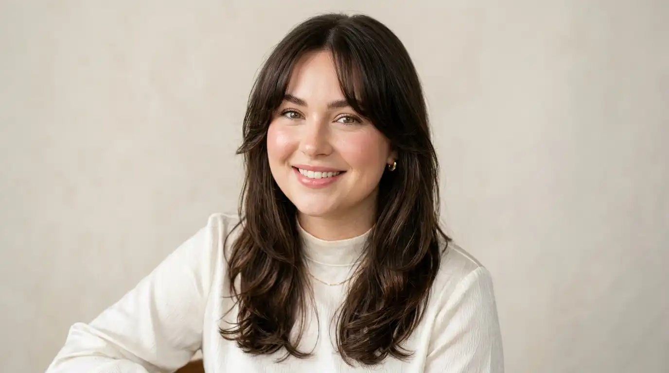 face slimming hairstyles featured image - long face framing layers for round face