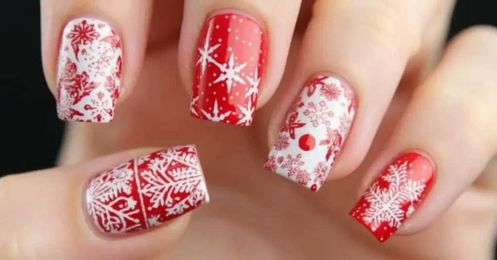 Christmas Nail Design Red