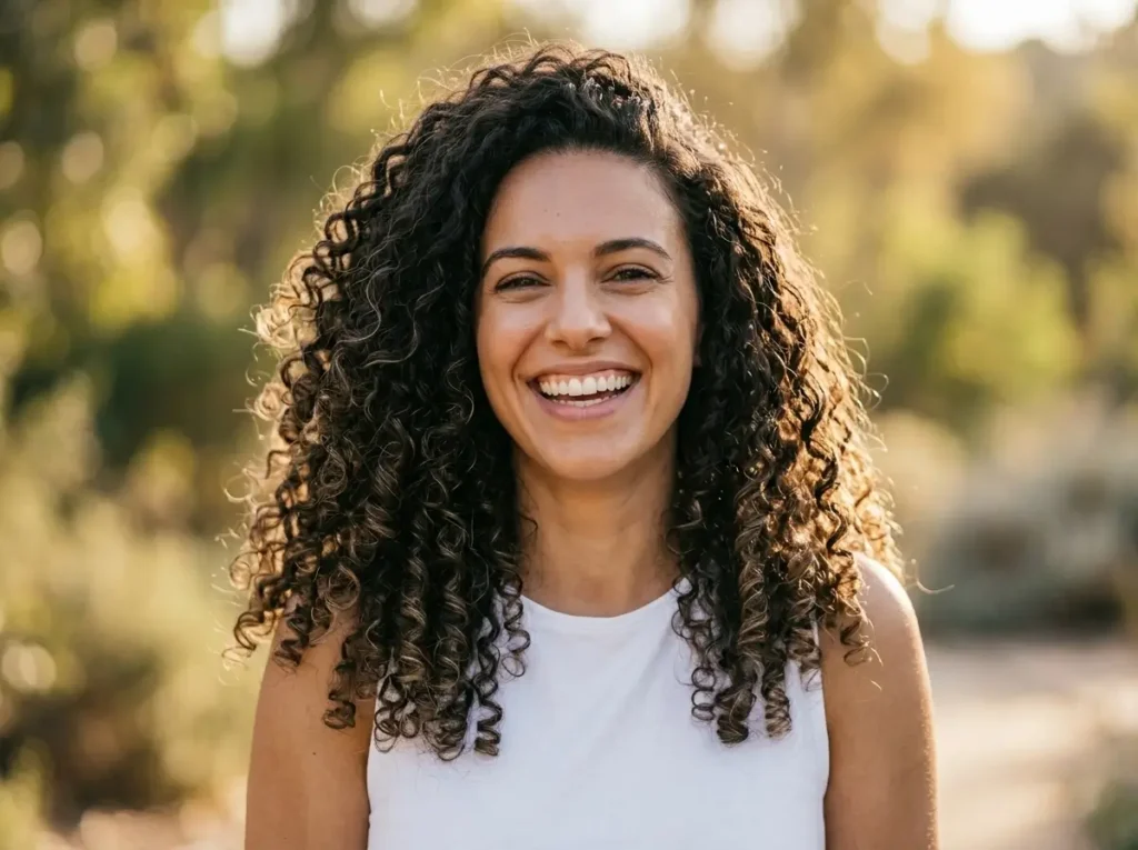 Beautiful frizz-free 3B hair results after following a dedicated curly hair care routine