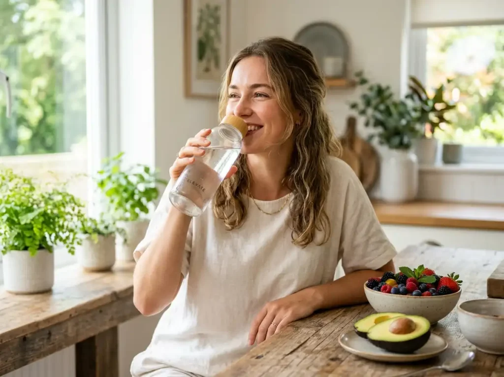 Healthy diet and hydration habits to maintain a smooth skin texture.