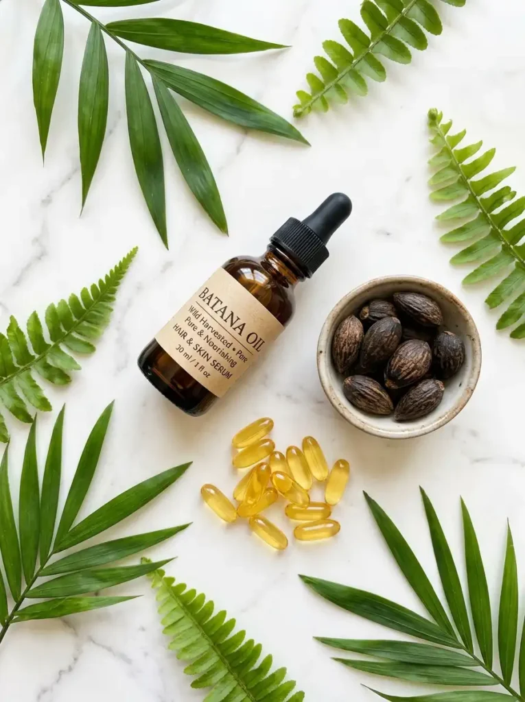 Batana oil benefits for hair — key nutrients including vitamin E and fatty acids