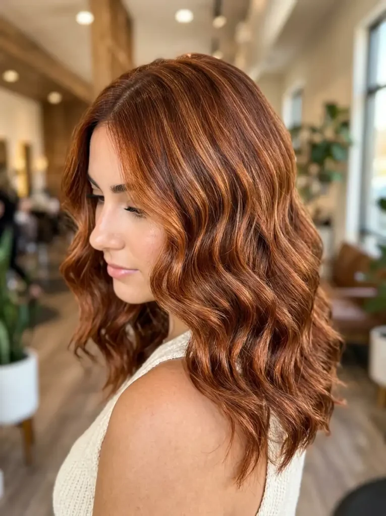 Curly cowboy copper hair with copper red and auburn tones