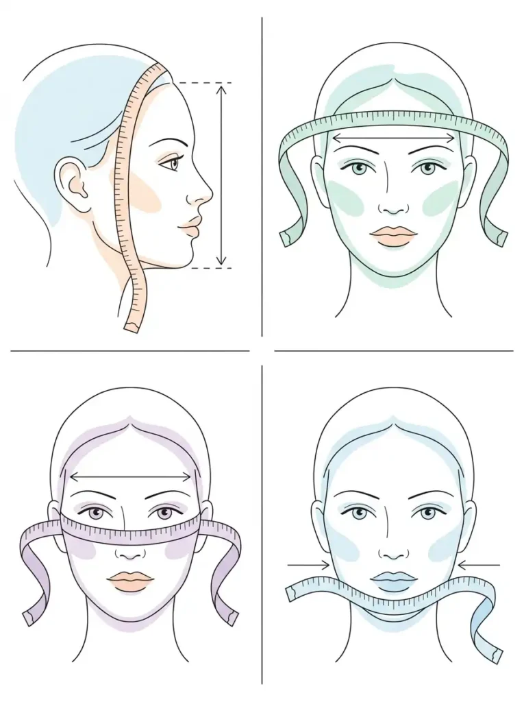 Step by step guide on how to tell face shape using a measuring tape for accurate shape with face matching