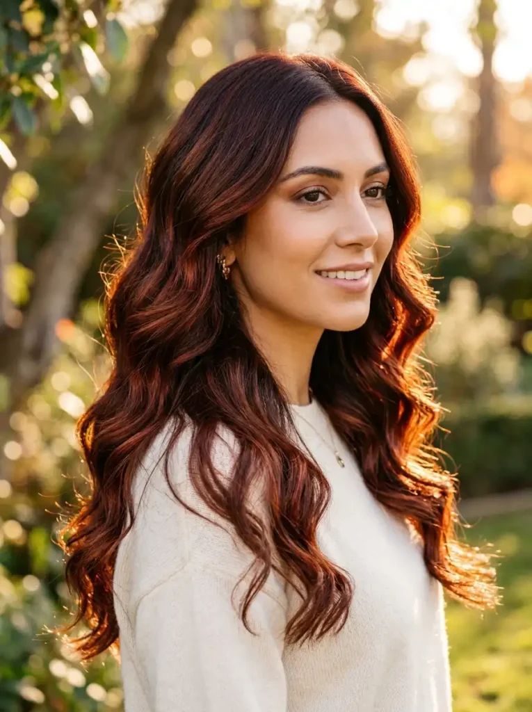Dark cowboy copper hair with deep copper red tones
