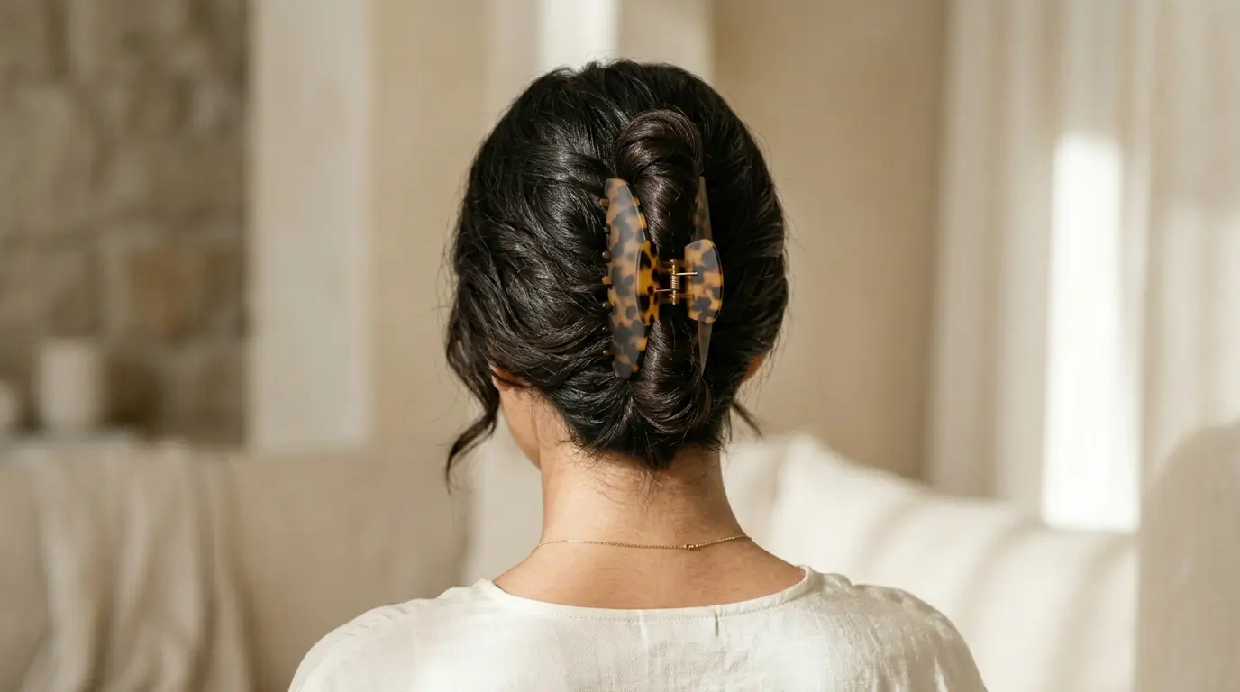 Alternative Text: "Top 7 stylish claw clips hairstyles for thick and fine hair in 2026.
