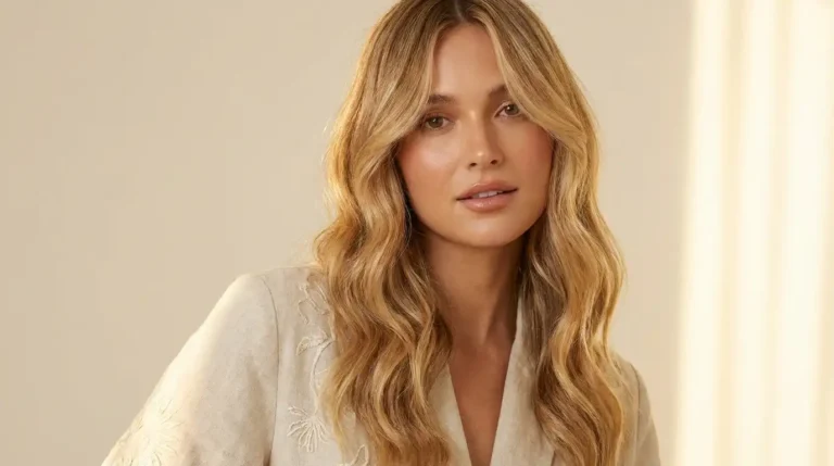 Kate Hudson hair inspired blonde beach waves with soft layers