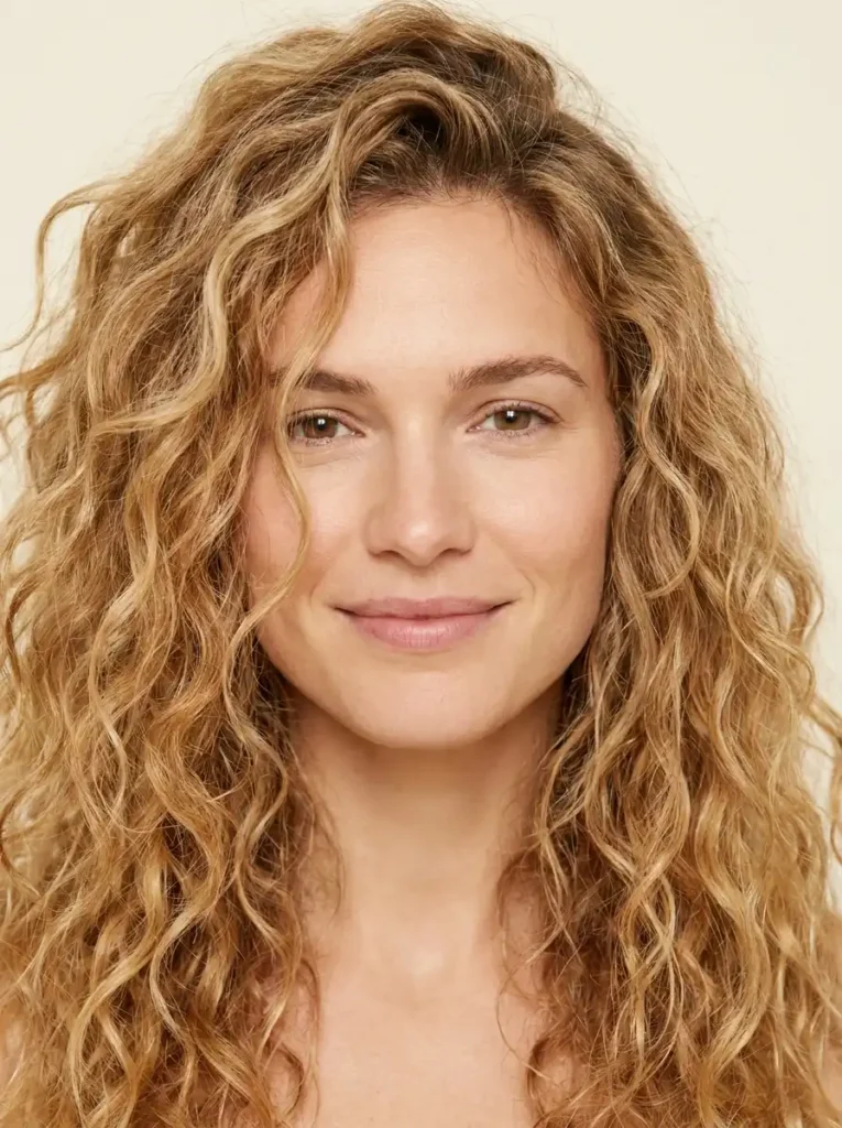 Kate Hudson hair inspired natural wavy curly blonde texture