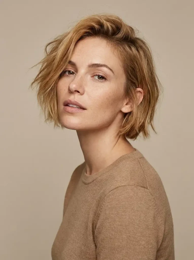 Kate Hudson hair inspired short blonde textured cut
