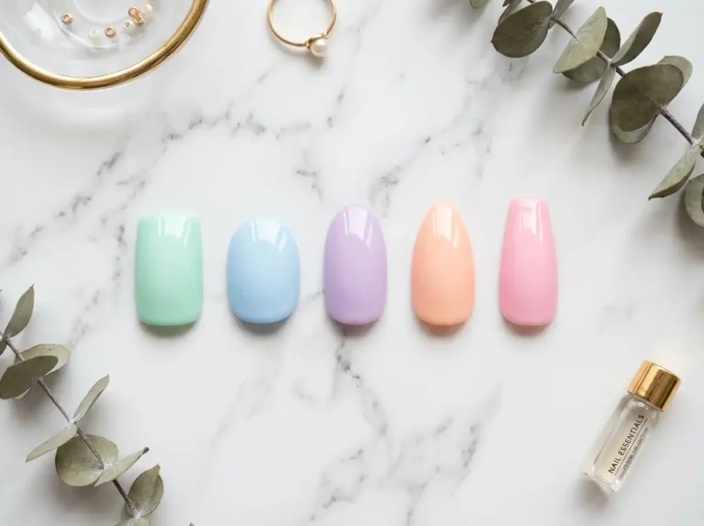 Comparison chart of different types of nail shapes.