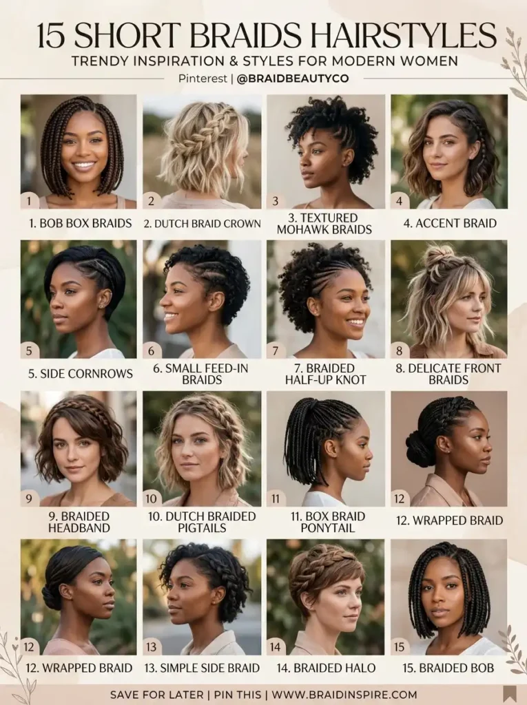Pinterest hairstyle guide for short braids hairstyles