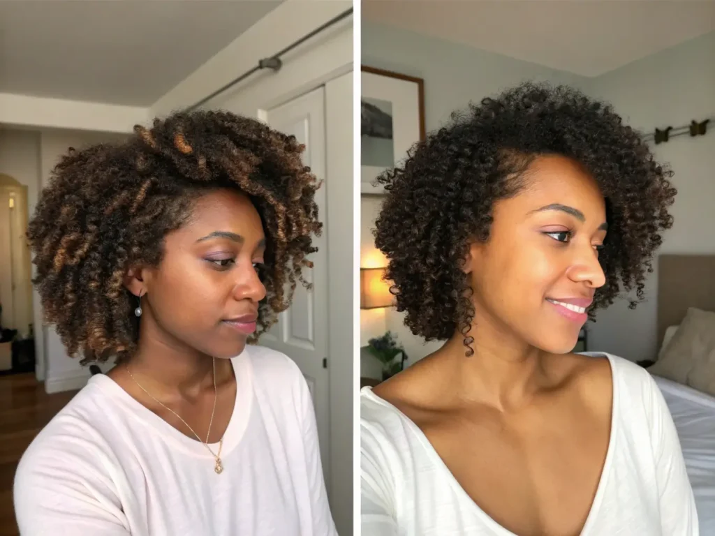 prompt before and after split image twisted hai