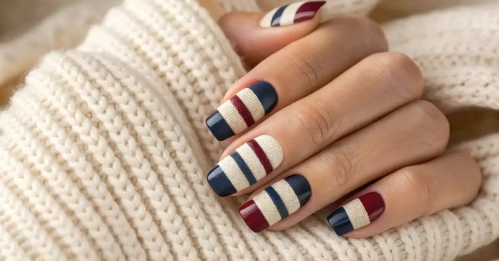 Striped Sweater" Nail Trend