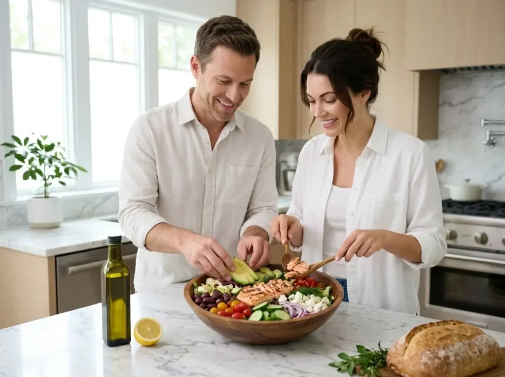 Preparing an anti-inflammatory diet to manage rheumatoid arthritis signs.