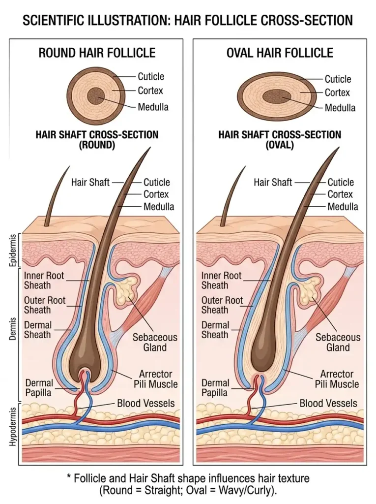 Hair follicle shape comparison