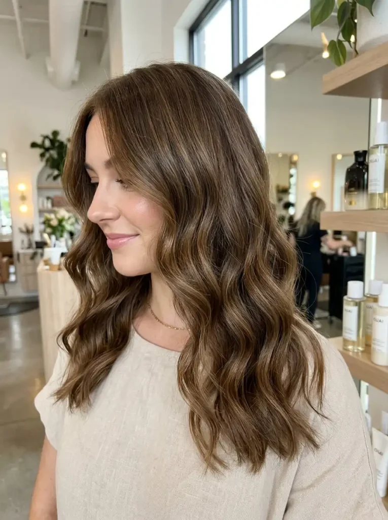 Natural wavy hair texture with soft defined waves,  2B hair hairstyle