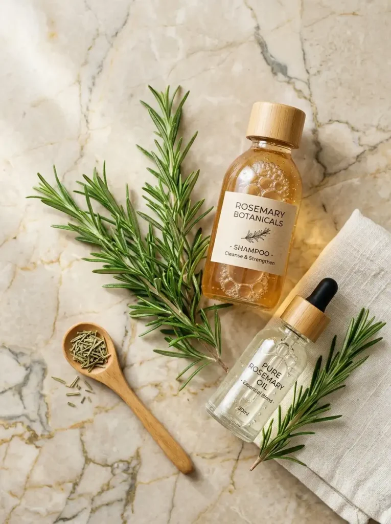 Rosemary oil and organic ingredients for sulfate free shampoo.
