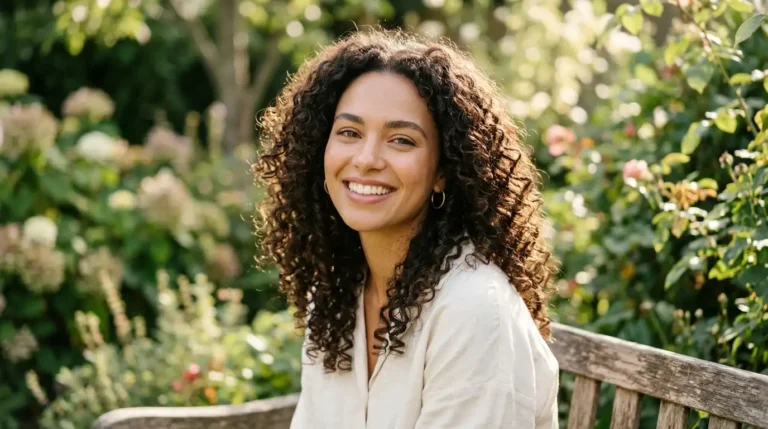 Woman with curly hair