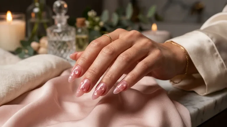 Featured Image of the latest 2026 nail trends and pink nail designs.