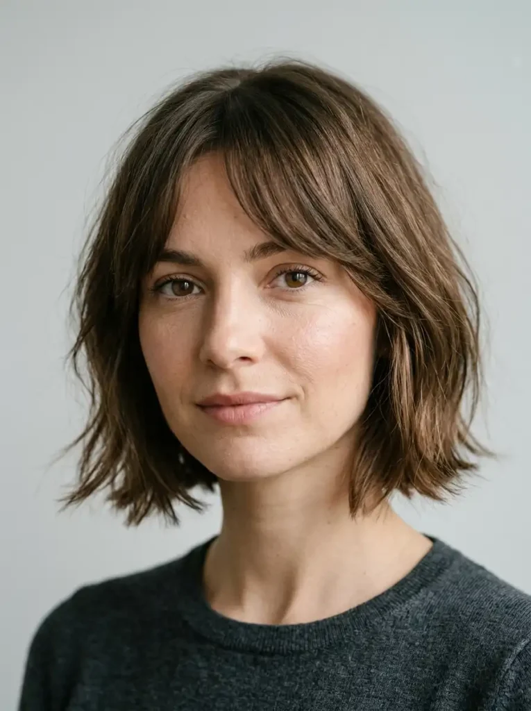 Hair trends bob with bangs and soft face framing