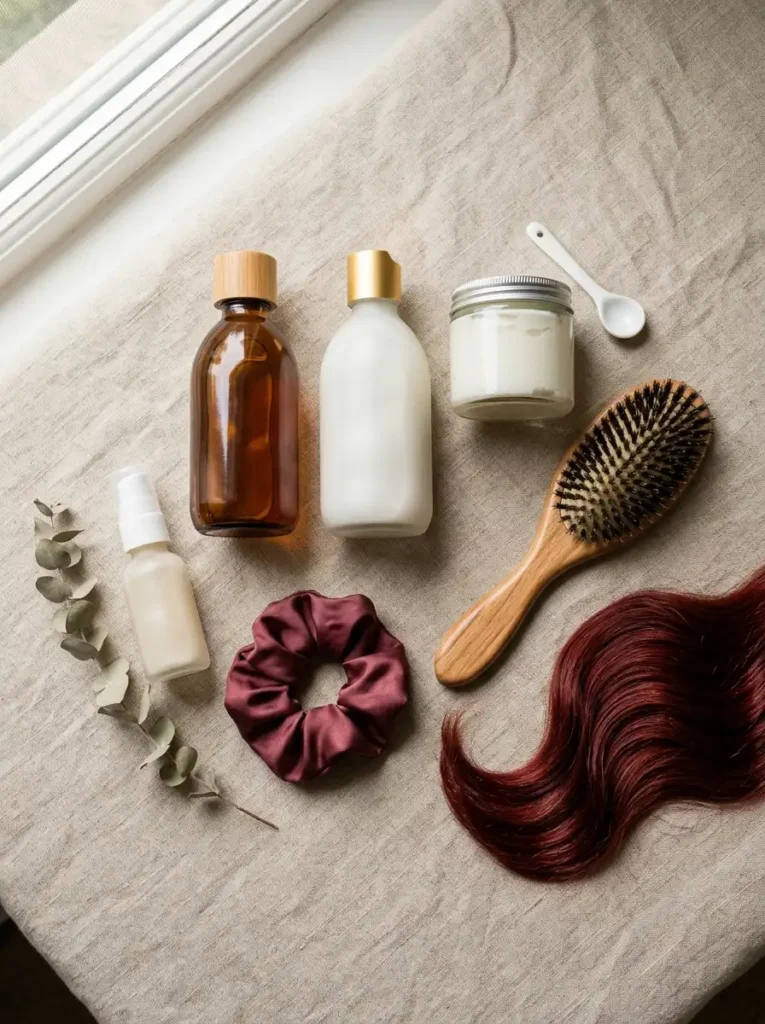 hair care products for maintaining dark red hair