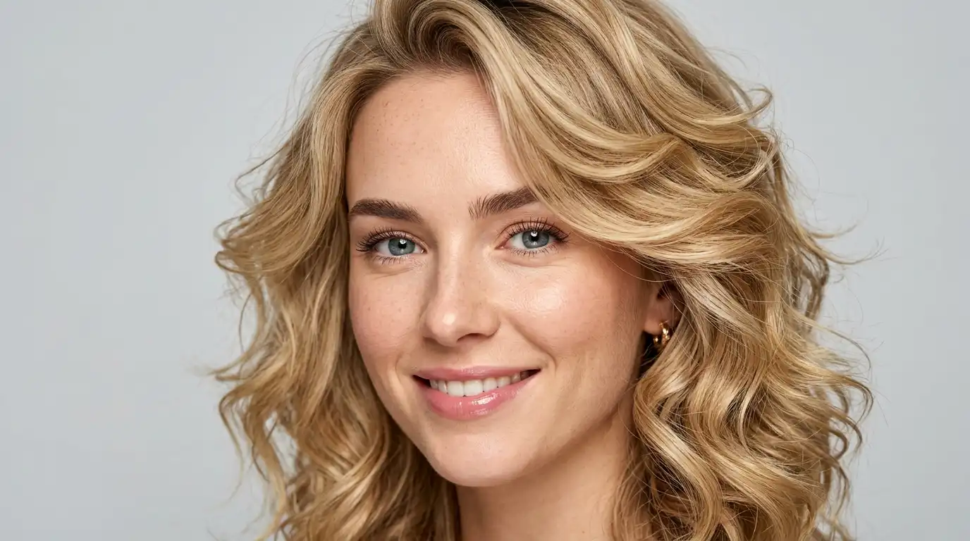 Beautiful woman with a volumized style showing the best haircuts on thin hair.
